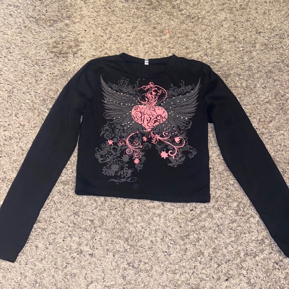 Cropped Graphic long sleeve, tight fitting